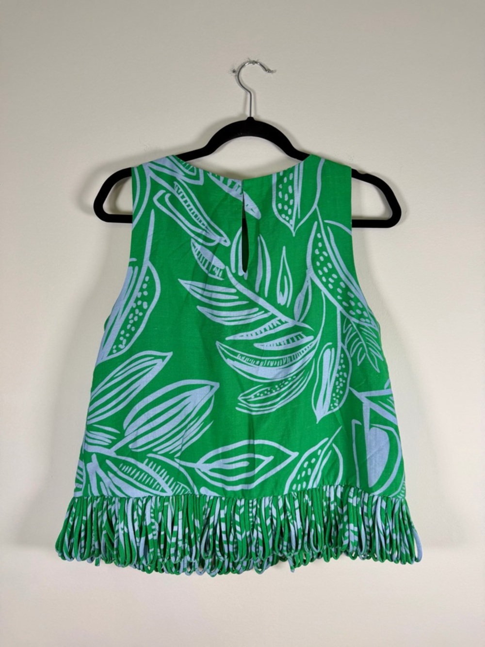 English Factory Green Leaf Print Sleeveless Top - Picture 3 of 3